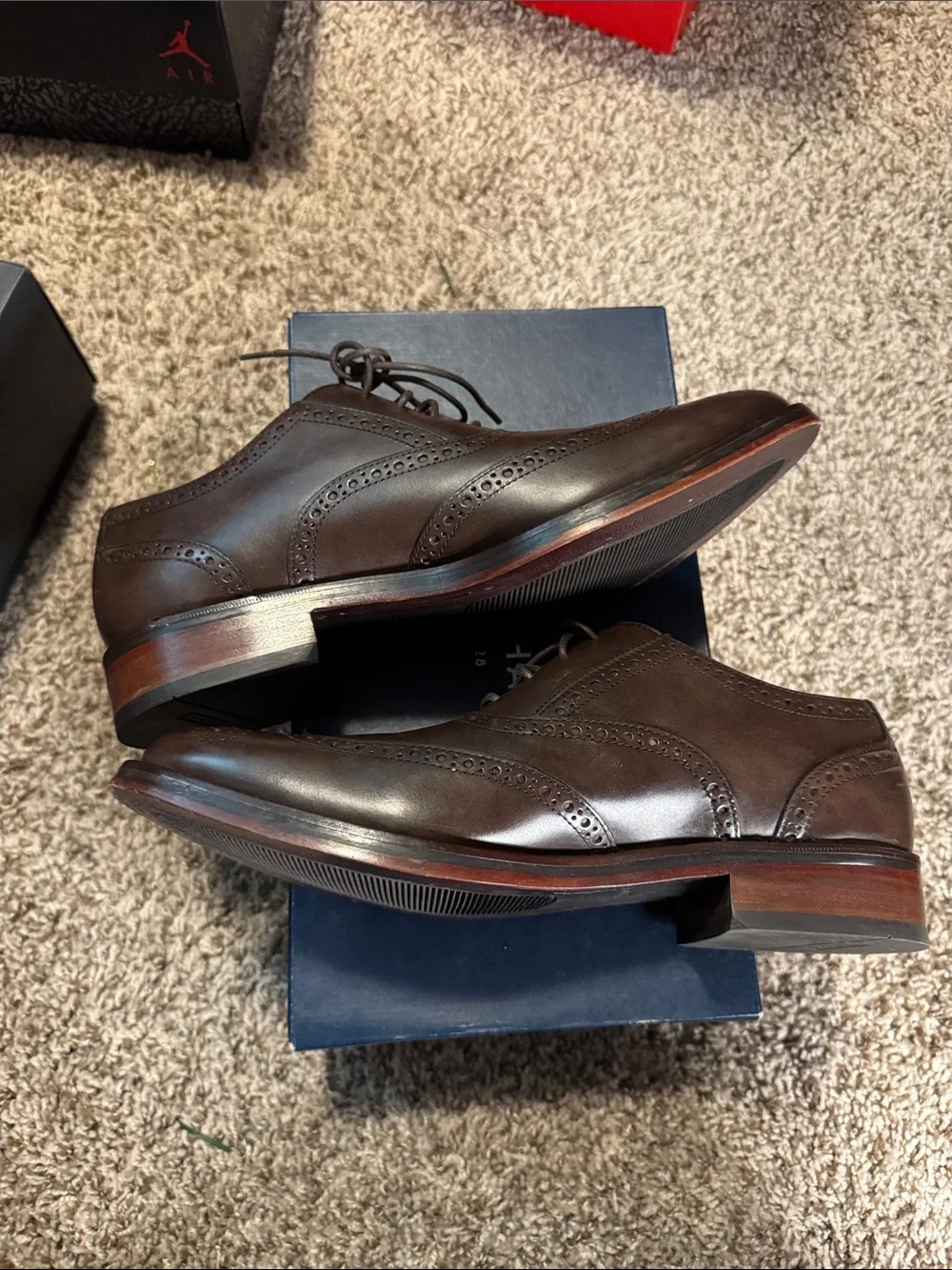Cole Haan Dark Brown Leather Wingtip Oxfords